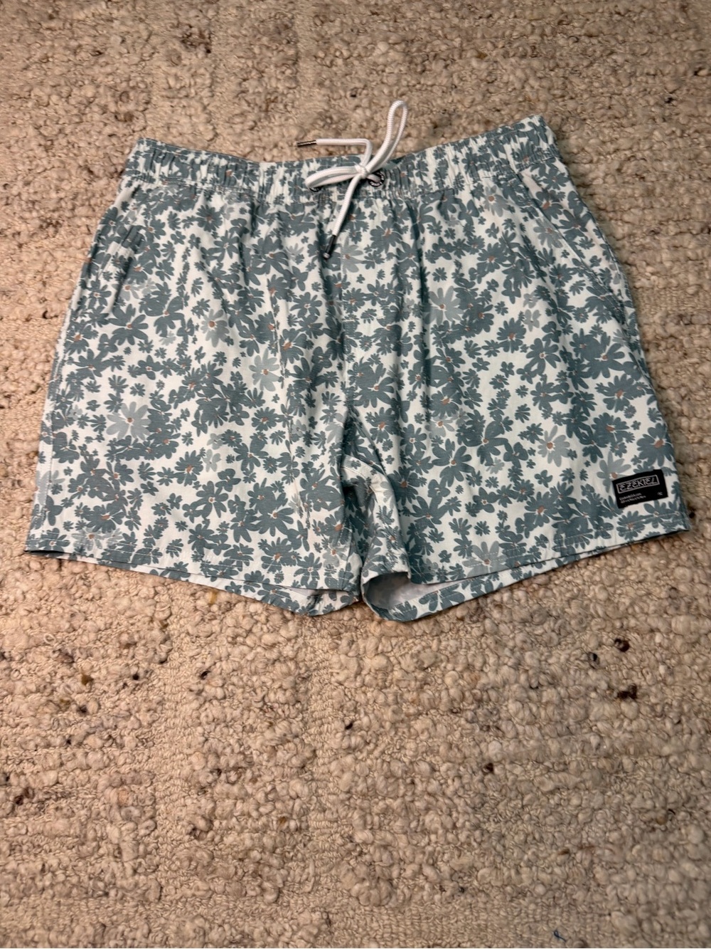 Ezekiel Light Green Floral Swim Shorts